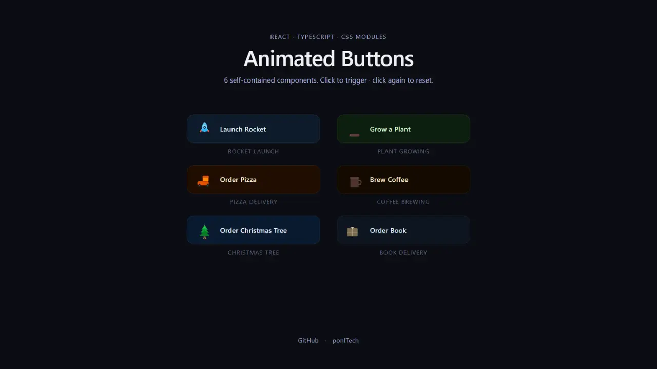 6 animated React buttons