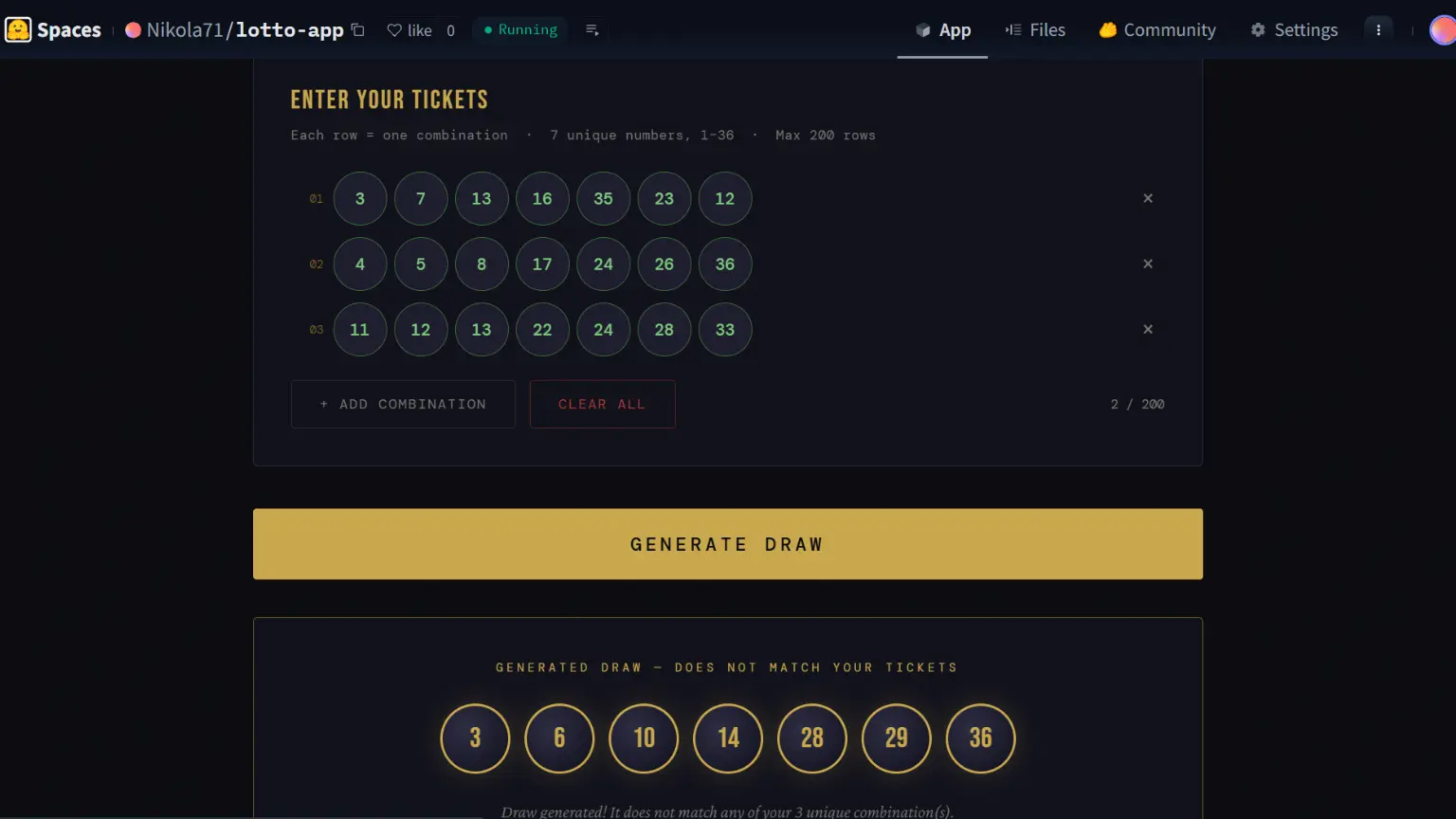 Lottery Draw Generator built with Python & Flask!