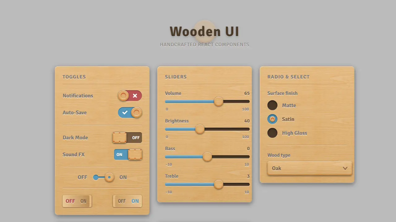 Wooden UI — a React component library