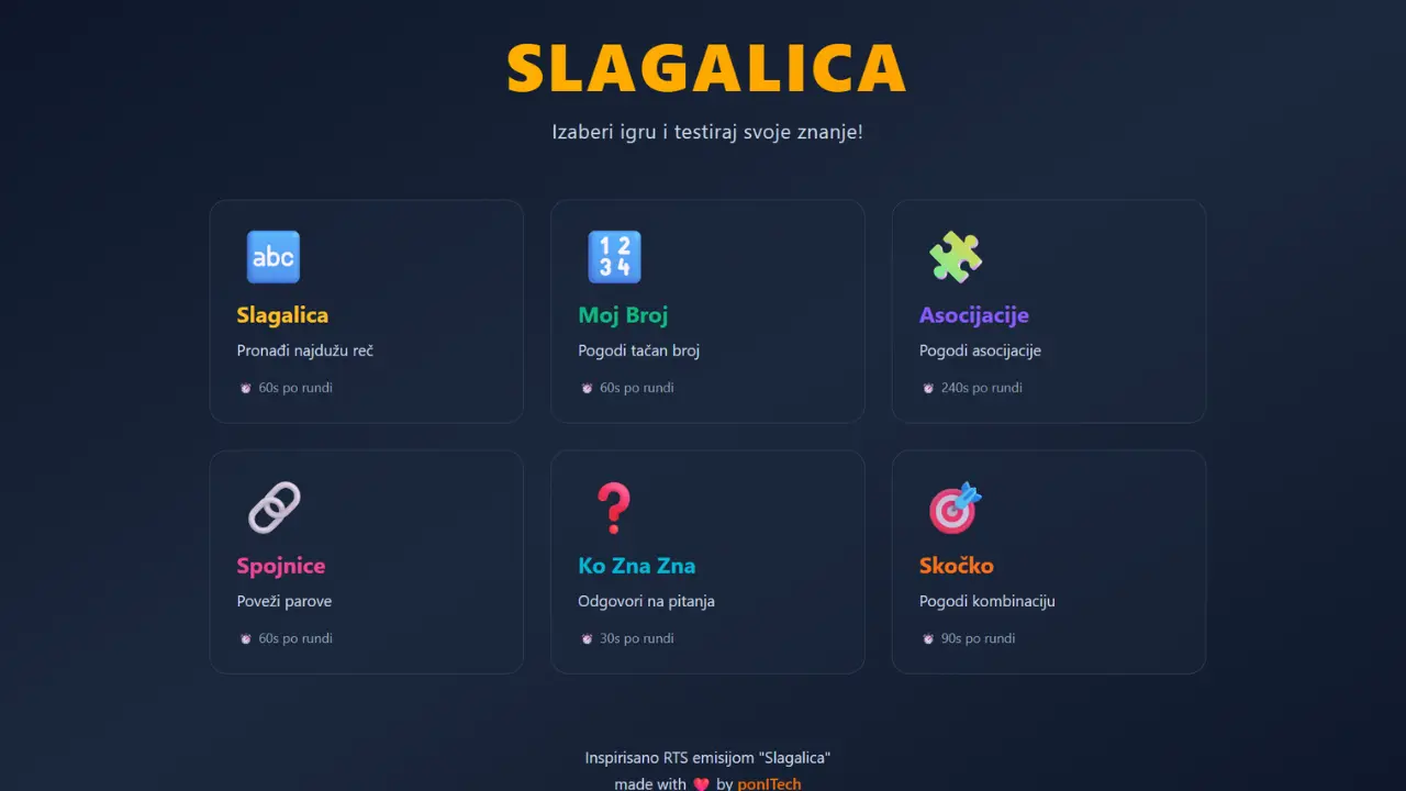 Slagalica - 6 games